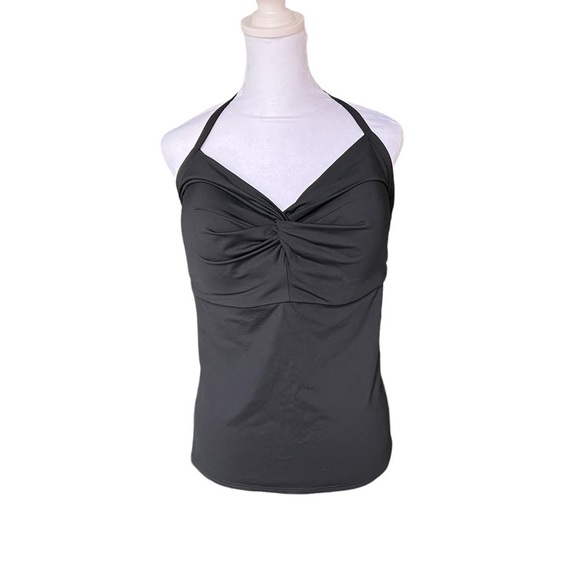 Athleta - NWT Hampton Bra Cup Tankini Halter Tie Neck Black Swim Top Sz 40D/DD - Picture 5 of 10